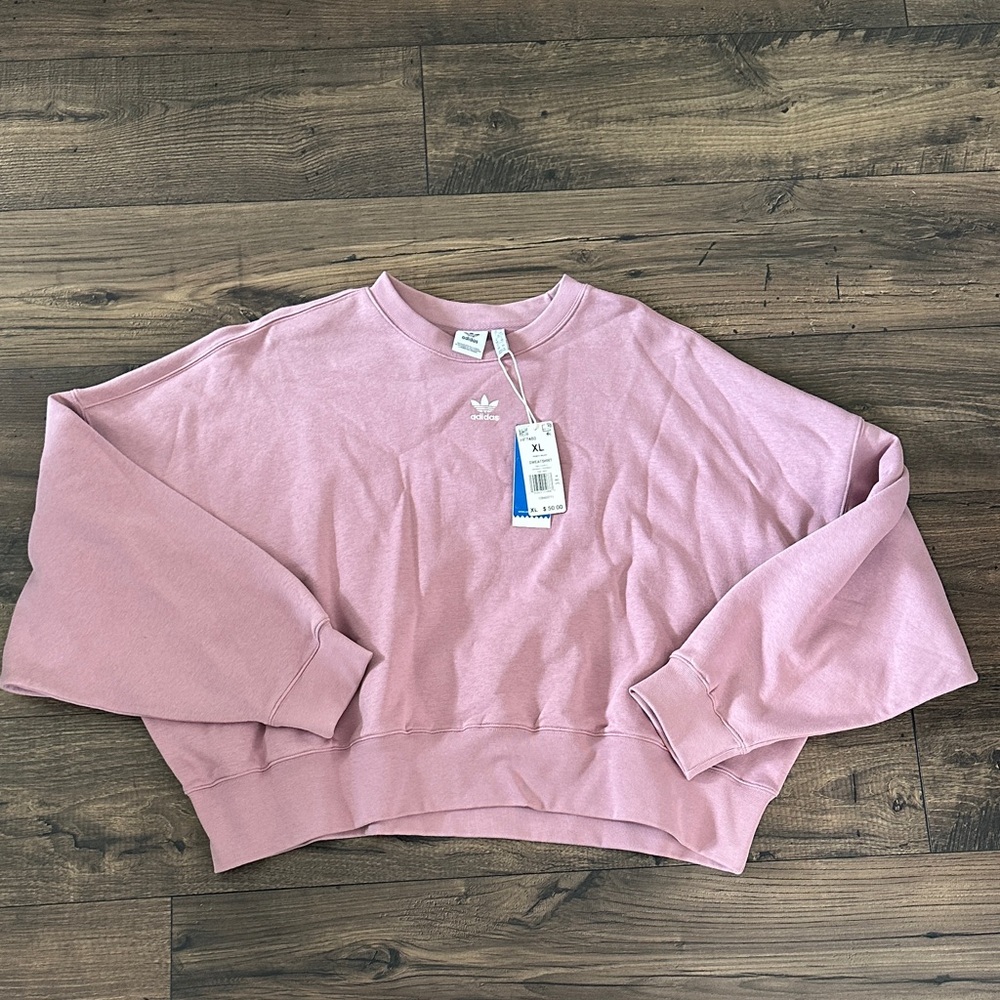 Adidas Light Pink Crewneck Cropped Pullover